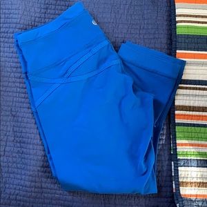 Royal blue Lululemon crop leggings size 8
